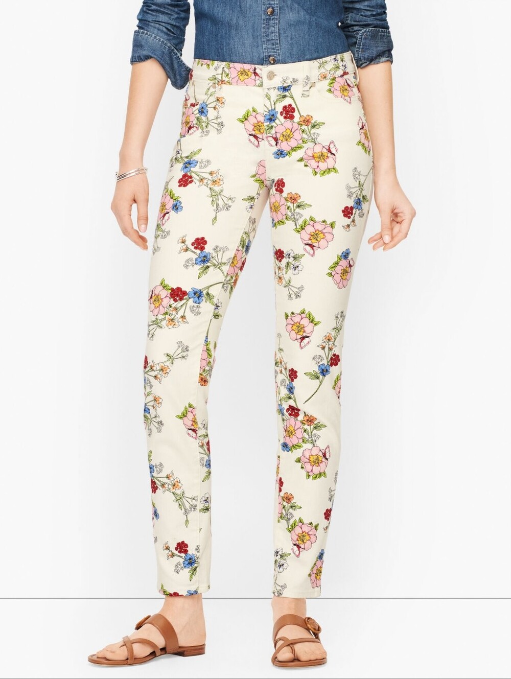 Talbots Floral Slim Ankle Jeans